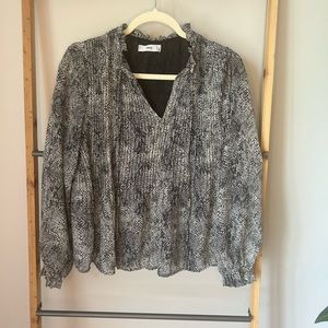 EUC MNG Snakeskin Blouse size 4